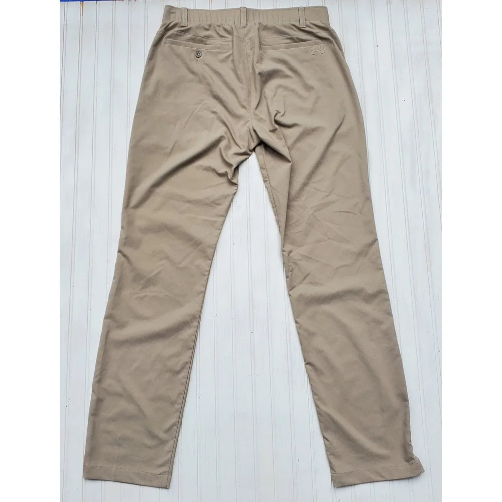 Under Armour Match Play Golf Pants Mens 34x34 Khaki Tan Straight Leg Performance